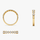 14k 9 Stone Prong Setting Women's Diamond Wedding Ring 0.55 ctw Ferkos Fine Jewelry