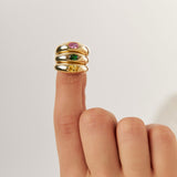 14k Flush Set Oval Pink Sapphire Dome Ring Ferkos Fine Jewelry