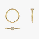 14K Gold Beaded Floral Diamond Ring Ferkos Fine Jewelry