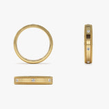 14k 4MM Flat Milgrain Edge Diamond Wedding Band Ferkos Fine Jewelry