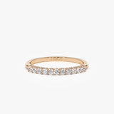 0.30ctw 14k Eleven Stone Basket Setting Lab Grown Diamond Wedding Ring - Yasmin Ferkos Fine Jewelry
