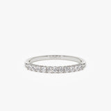 0.30ctw 14k Eleven Stone Basket Setting Lab Grown Diamond Wedding Ring - Yasmin 14K White Gold Ferkos Fine Jewelry