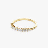 0.30ctw 14k Eleven Stone Basket Setting Lab Grown Diamond Wedding Ring - Yasmin Ferkos Fine Jewelry