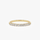 0.30ctw 14k Eleven Stone Basket Setting Lab Grown Diamond Wedding Ring - Yasmin 14K Gold Ferkos Fine Jewelry