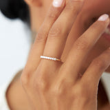 14k 0.30ctw 9 Stone Basket Setting Diamond Wedding Ring Ferkos Fine Jewelry