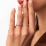 14k 7 Stone Basket Setting Diamond and Ruby Wedding Ring  Ferkos Fine Jewelry