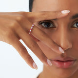 14k 7 Stone Basket Setting Diamond and Ruby Wedding Ring Ferkos Fine Jewelry