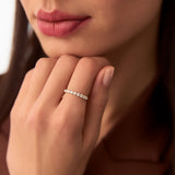 14k Single Shared Prong Diamond Wedding Ring 0.30 ctw Ferkos Fine Jewelry