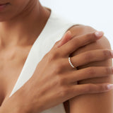 14k 0.40ctw 7 Stone Shared Prong Diamond Wedding Band Ferkos Fine Jewelry