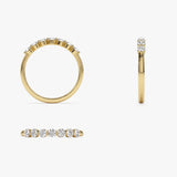 14k 0.40ctw 7 Stone Shared Prong Diamond Wedding Band Ferkos Fine Jewelry