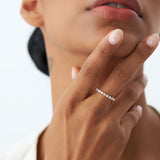 0.55ctw 14k Nine Stone Shared Prong Lab Grown Diamond Wedding Band - Hana Ferkos Fine Jewelry
