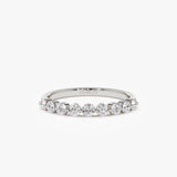 0.55ctw 14k Nine Stone Shared Prong Lab Grown Diamond Wedding Band - Hana 14K White Gold Ferkos Fine Jewelry