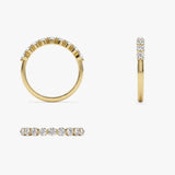 0.55ctw 14k Nine Stone Shared Prong Lab Grown Diamond Wedding Band - Hana Ferkos Fine Jewelry
