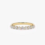 0.55ctw 14k Nine Stone Shared Prong Lab Grown Diamond Wedding Band - Hana 14K Gold Ferkos Fine Jewelry