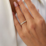 14k Cluster Diamond Half Eternity Wedding Band Ferkos Fine Jewelry