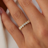 14k Cluster Diamond Half Eternity Wedding Band Ferkos Fine Jewelry