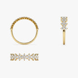 14k Cluster Diamond Half Eternity Wedding Band Ferkos Fine Jewelry