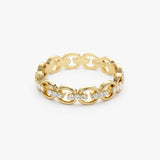 14k Gold Full Eternity Diamond Link Ring Ferkos Fine Jewelry