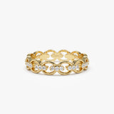 14k Gold Full Eternity Diamond Link Ring 14K Gold Ferkos Fine Jewelry
