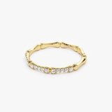 14k Pave Diamond Bamboo Ring Ferkos Fine Jewelry