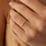 14k Braided Stackable Pave Diamond Ring Ferkos Fine Jewelry