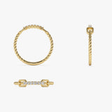 14k Braided Stackable Pave Diamond Ring Ferkos Fine Jewelry