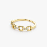 14K Cable Chain Link Diamond Ring Ferkos Fine Jewelry