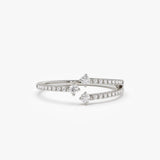 14k Unique Diamond Crossover Ring For Women Ferkos Fine Jewelry