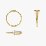 14k Unique Diamond Crossover Ring For Women Ferkos Fine Jewelry