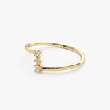 14k Vertical Three Stone Natural Diamond Ring Ferkos Fine Jewelry