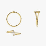 14k Vertical Three Stone Natural Diamond Ring Ferkos Fine Jewelry