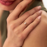 14k Double Band Bezel Setting Diamond Solitaire Ring Ferkos Fine Jewelry