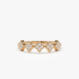 14k Round Diamond Stackable Clover Cluster Ring 14K Rose Gold Ferkos Fine Jewelry