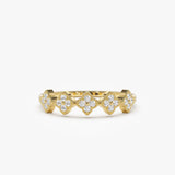 14k Round Diamond Stackable Clover Cluster Ring 14K Gold Ferkos Fine Jewelry