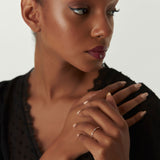 14K Minimalist Beaded Baguette Diamond Ring Ferkos Fine Jewelry