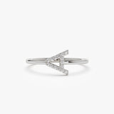 14k Sideways Diamond Letter Personalized Ring Ferkos Fine Jewelry