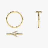 14k Sideways Diamond Letter Personalized Ring Ferkos Fine Jewelry