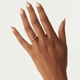 14k Bead Band Ring with Three Bezel Setting Diamonds Ferkos Fine Jewelry