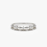 14k Stacked Double Band Diamond Ring Ferkos Fine Jewelry