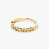 14k Stacked Double Band Diamond Ring Ferkos Fine Jewelry