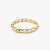 14k Gold Unique Diamond Modern Ring Ferkos Fine Jewelry