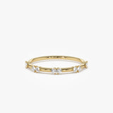 14k Dainty Stacking Diamond Wedding Band 14K Gold Ferkos Fine Jewelry