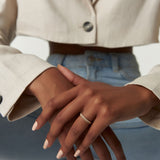 14K Stacked Beaded Ring with Diamond Ring Ferkos Fine Jewelry