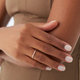 14k Baguette and Round Diamond Dainty Stackable Ring Ferkos Fine Jewelry