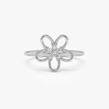 14k Diamond Flower Ring Ferkos Fine Jewelry