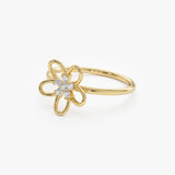 14k Diamond Flower Ring Ferkos Fine Jewelry
