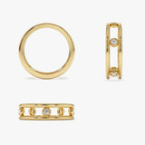 14k Natural Diamond Bezel Setting Double Band Ring Ferkos Fine Jewelry