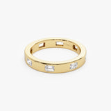 14k Emerald Cut Full Eternity Flush Setting Diamond Band Ferkos Fine Jewelry