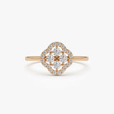 14k Clover Diamond Cluster Ring 14K Rose Gold Ferkos Fine Jewelry