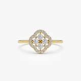 14k Clover Diamond Cluster Ring 14K Gold Ferkos Fine Jewelry